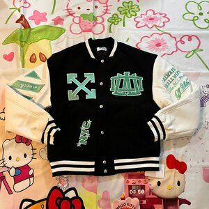 Off-White Black And White Baseball Jacket